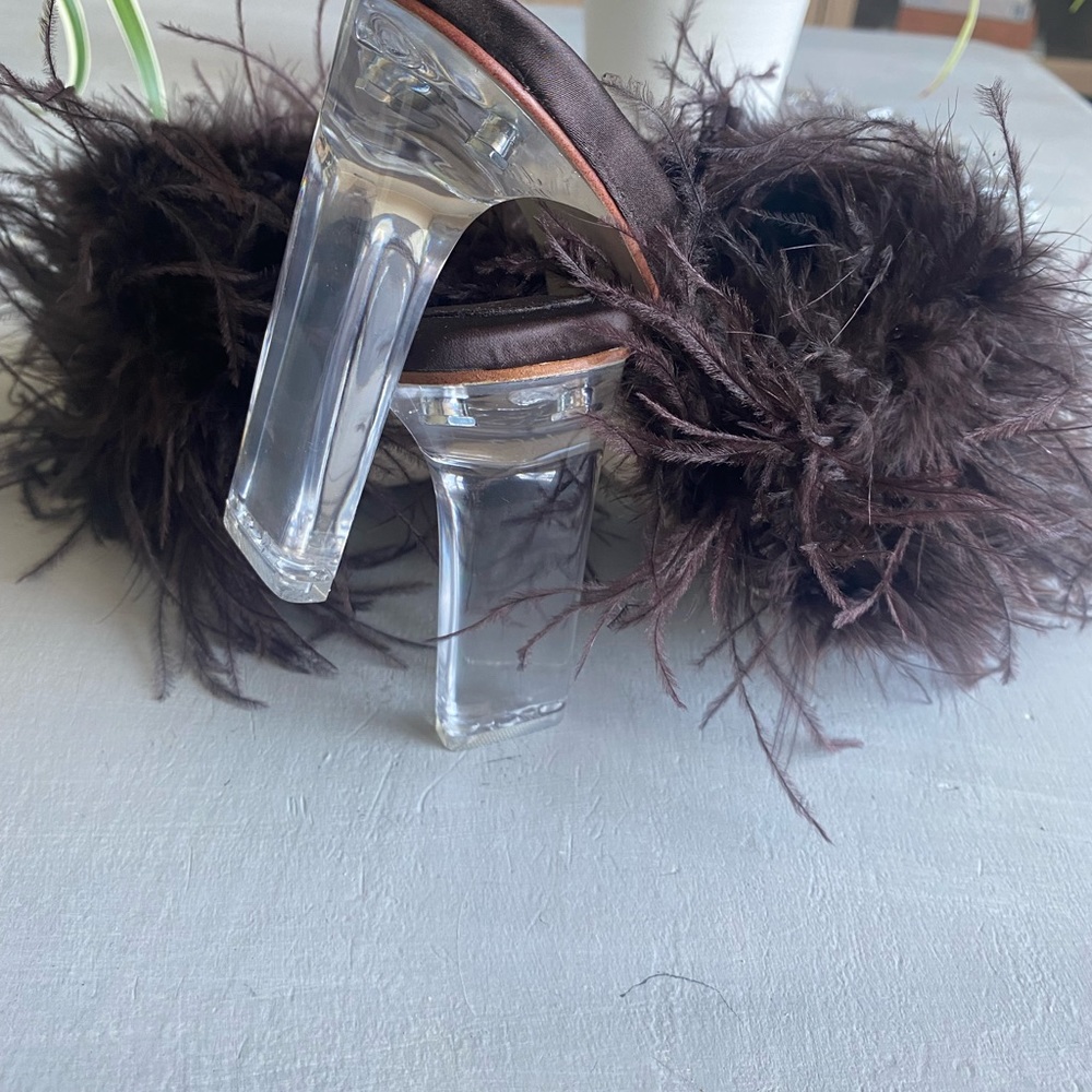 New BHLDN x Jeffrey Campbell Daisy Feather  Boa Heels size 7.5 - Picture 6 of 11